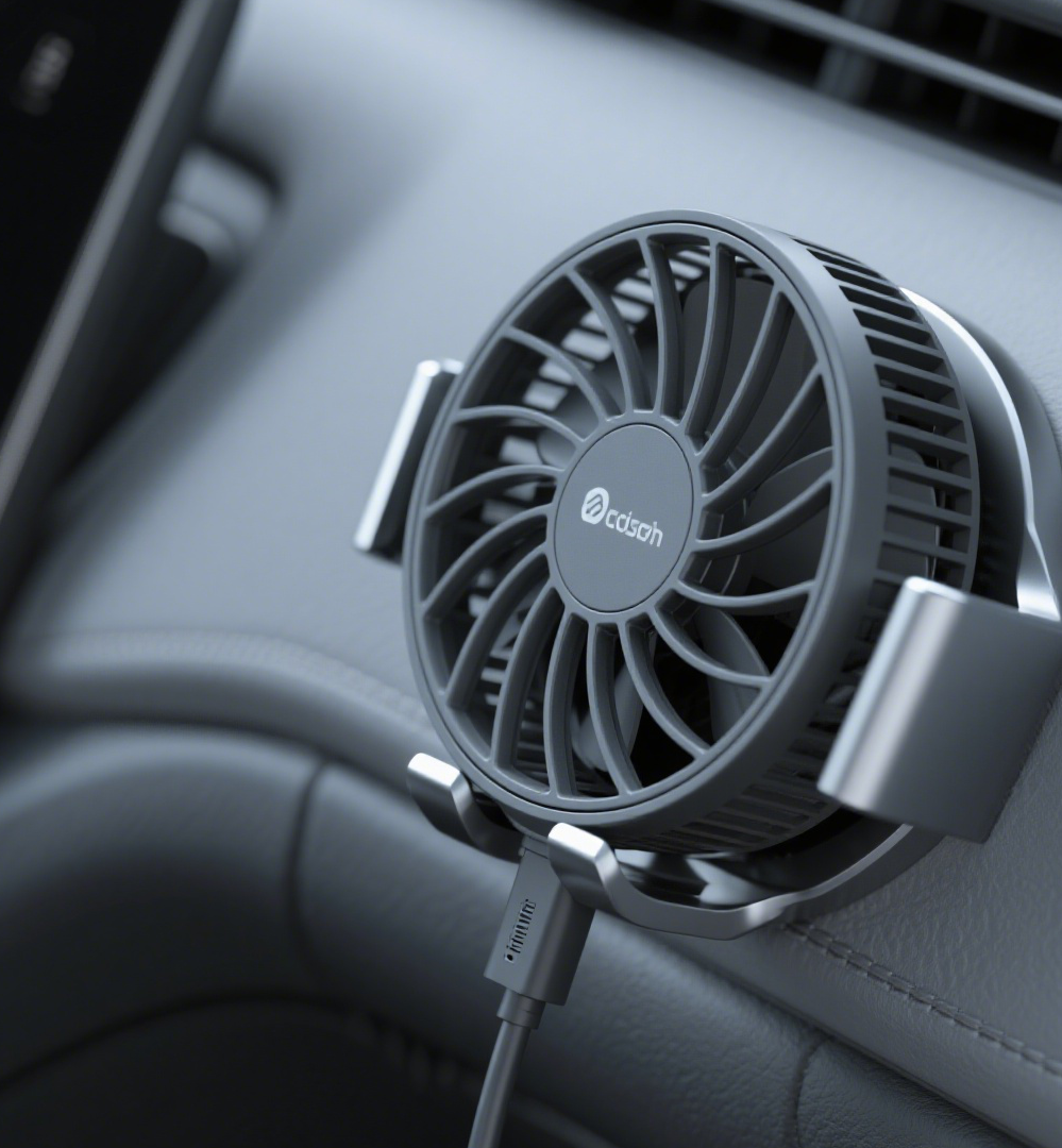 汽车无线充散热风扇